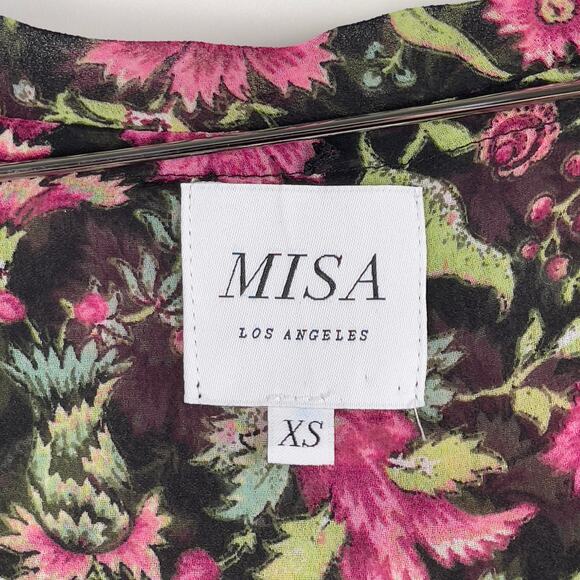 Misa Los Angeles Hollen Fuschia Floral Tiered Sleeveless Maxi Dress XS Feminine - Picture 8 of 16